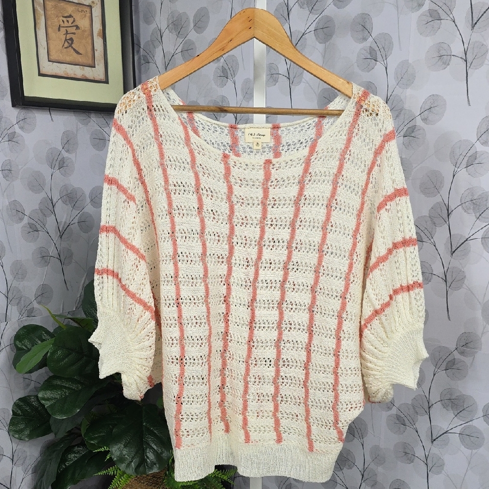 1.4.3. Story by Line Up Cream and Pink Striped Sweater - Picture 2 of 9